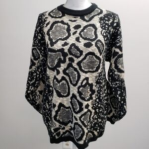 Rainbow Ridge Animal Print Acrylic Sweater Vintage Korea Womens Size Medium